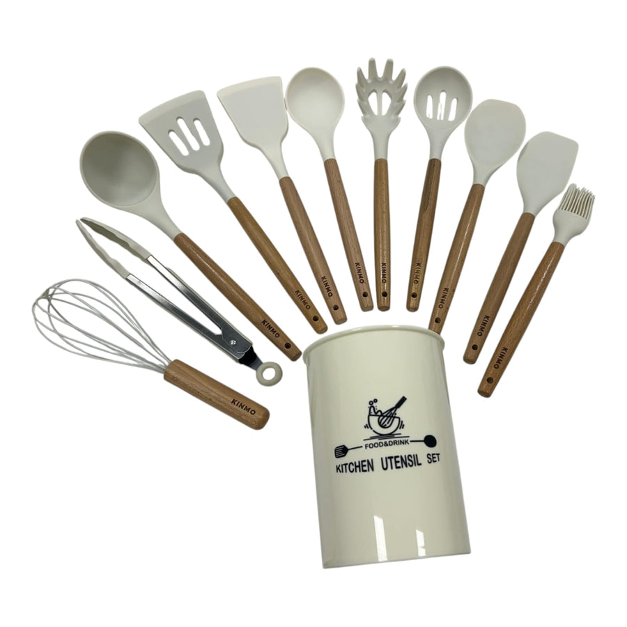 KINMO White 12-piece kitchen utensil set